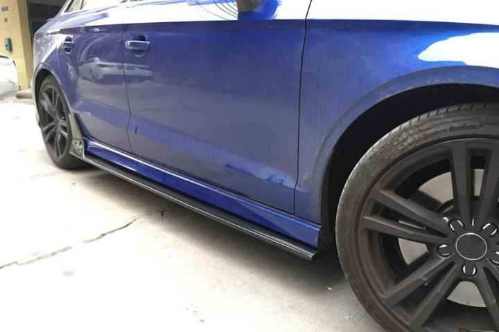 Audi A3 (S-Line)/S3 High Rise Carbon Fiber Side Skirt Extensions