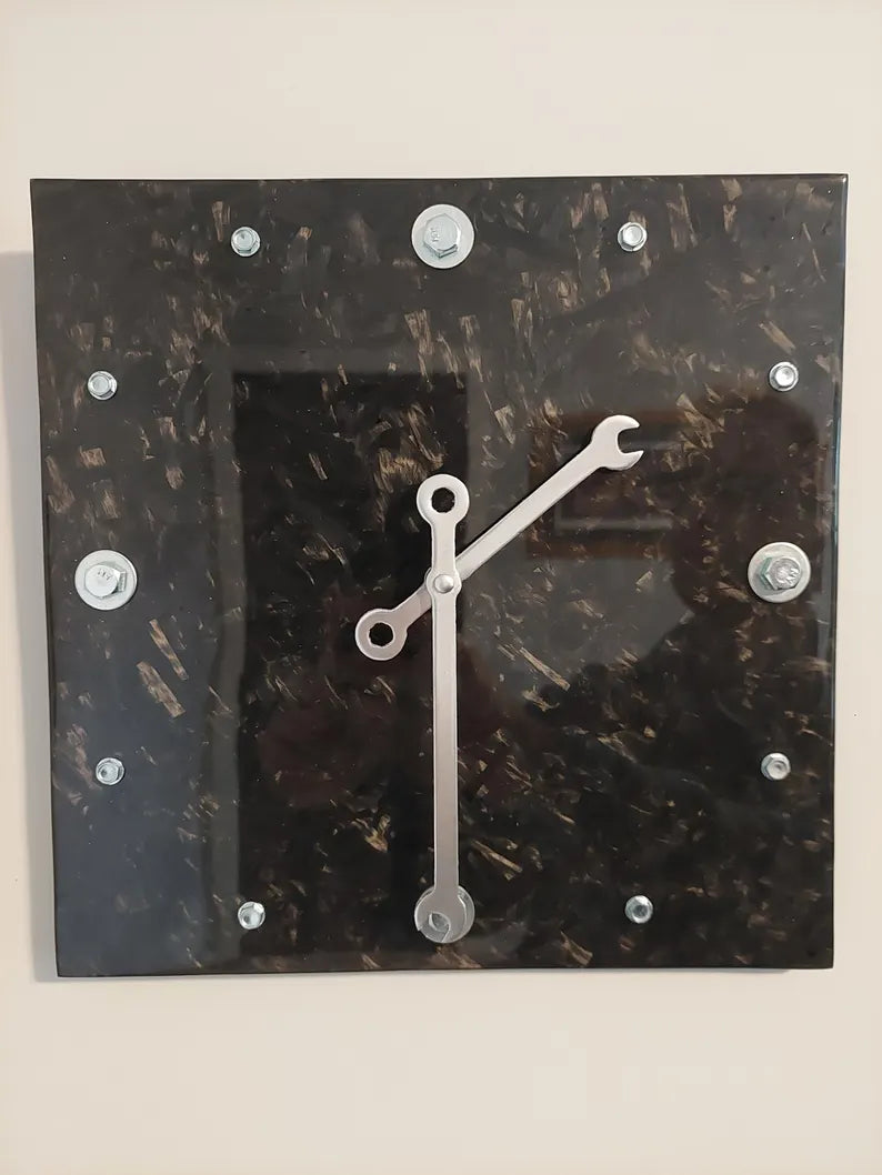 Man Cave Carbon Fiber Clock