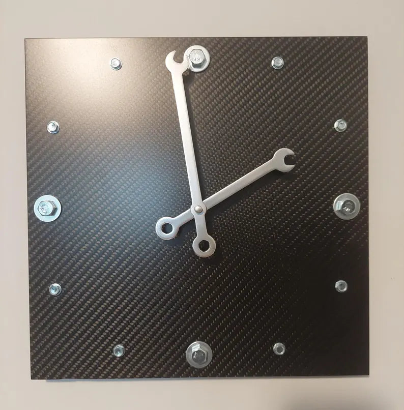 Man Cave Carbon Fiber Clock